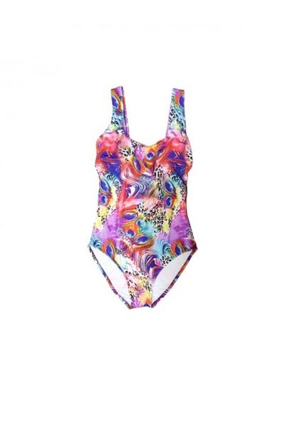 FUBA One-Piece Swimsuit, Multicolor with Print