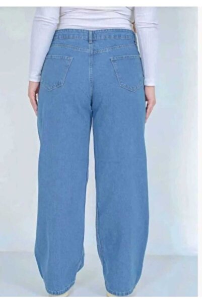 Lixera Παντελόνι μεγάλου μεγέθους, σούπερ ψηλόμεσο, λυκρά, ανοιχτό μπλε Palazzo, χαλαρό τζιν