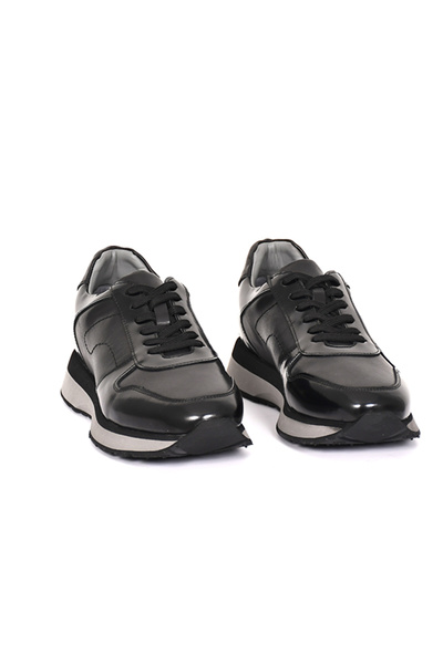 Tuna Genuine Leather Black Casual Sports Men's Shoes - Eva Sole 3872