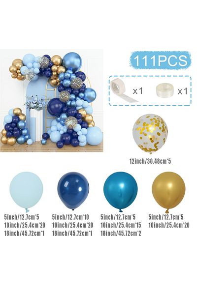 Choice As picture Ruby Blue Metallic Balloons Garland Kit Gold Confetti Balloon Arch Birthday Party Decorat