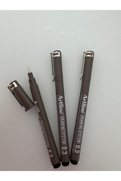 artline Drawing Pen 0,3 mm Black (3 Pcs)