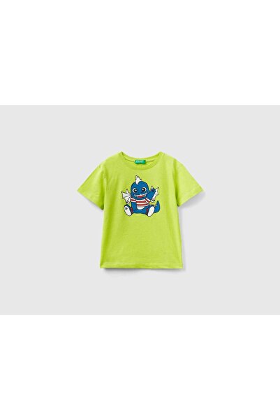 United Colors of Benetton Boys' Long Sleeve Animal Print T-Shirt