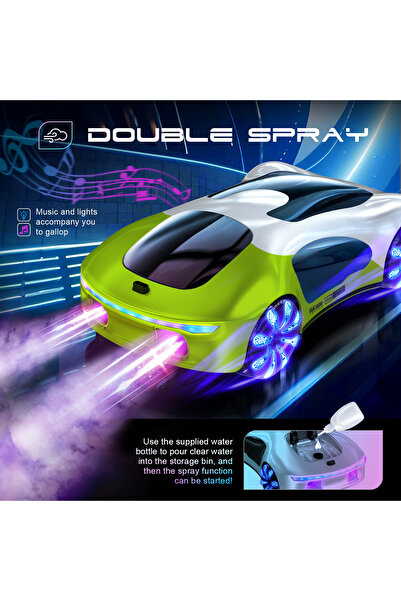 Leipae Yeni Nesil Jet Sensörü şarjlı Kumandalı Oyuncak Araba Buharlı Sprey Özellikli 360 °Dönebilen