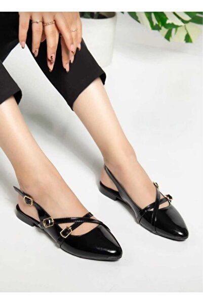 Dubais Shoes Pably Rugan ( 2 cm Topuklu ) Sivri Burun Ayakkabı-D3