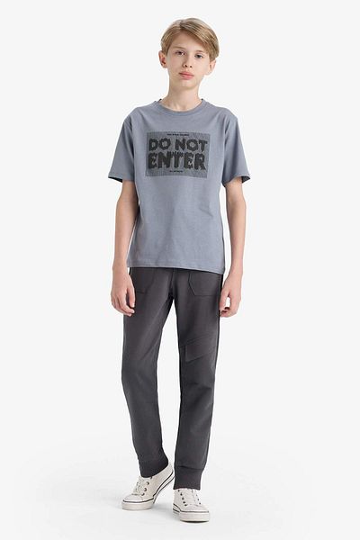 DeFacto Boy's Crew Neck Printed Short Sleeve T-Shirt F3765A825Au