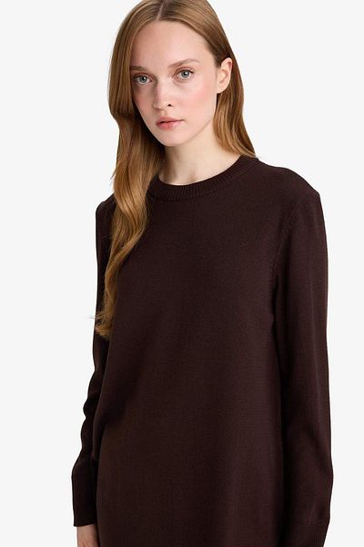 DeFacto Regular Fit Crew Neck Slit Basic Plain Tunic H3431Az25Wn