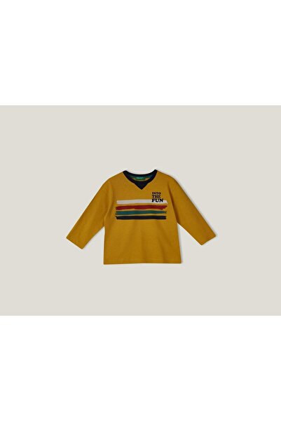 United Colors of Benetton تي شيرت أطفال متعدد الألوان بأكمام طويلة