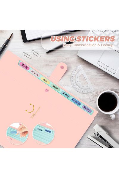 fulina 2 Pieces Expanding File Folders, A4 Letter Document Receipt Organizer for Classroom, Home, Office