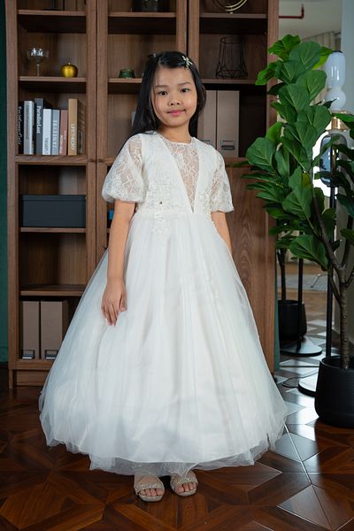ddaniela D' Daniela - Julietta White Party Dress with Sleeves