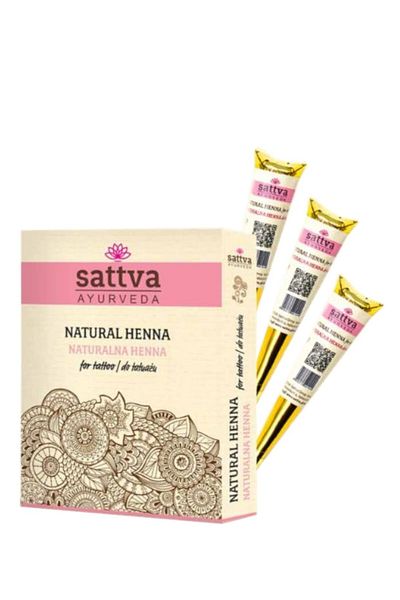 Sattva Ayurveda Henna Tatuaje, set 12 conuri - Sattva Ayurveda