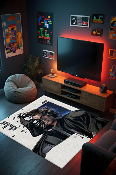 Alpacarpet Desenli Anime & Gamer Halısı Kaymaz Taban Makinede Yıkanabilir Gen...