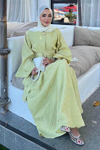 Pasaklıkontes Gold Buttoned Skirt Suit Lime