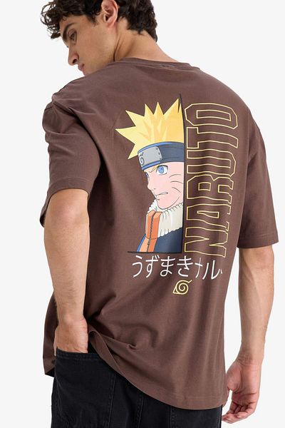 DeFacto Μπλουζάκι με κοντό μανίκι Naruto Boxy Fit Crew με στάμπα στην πλάτη E7358AX25AU