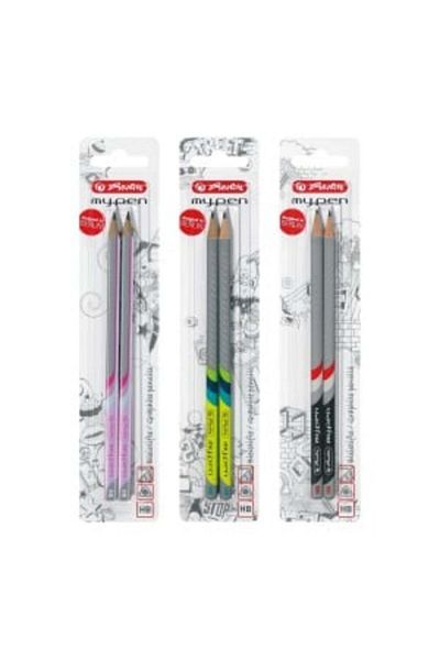 Herlitz My.pen Graphite Pencil, Material Wood, Lead Hb, Assorted Color Combinations, Set Of 2
