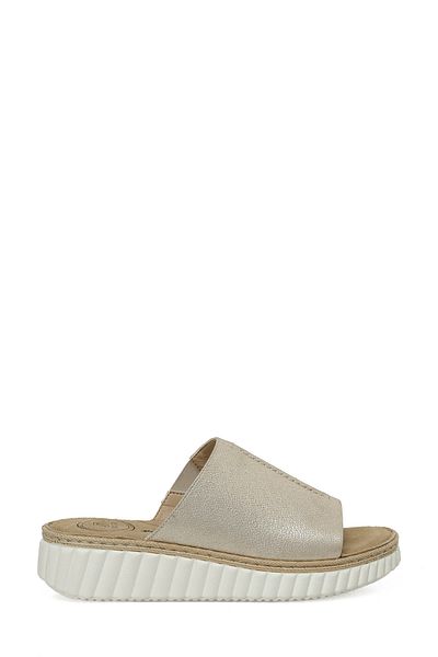 Polaris 5 Nokta 105517.Z5Fx Gold Women's Wedge Heel Slippers