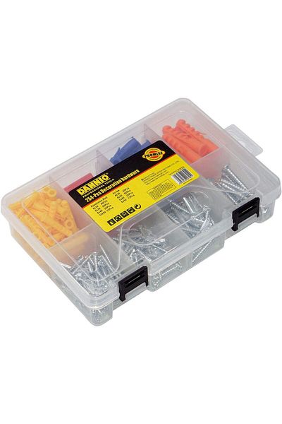DANNIJO DANNIO Anchoring Set Screw | 254-Pieces Zinc and Plastic Self Drilling Drywall Anchors with Phillips