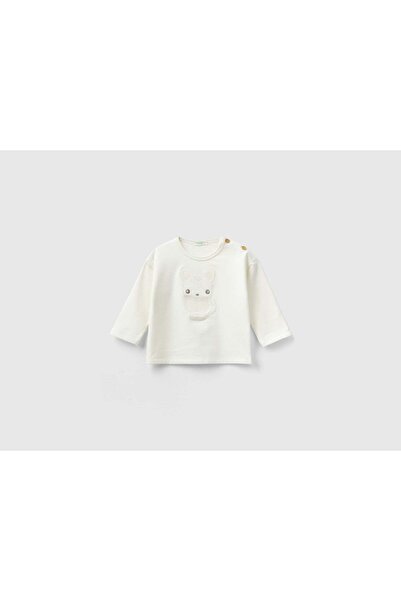 United Colors of Benetton Infants' T-shirt with Collar Details and Animal Print