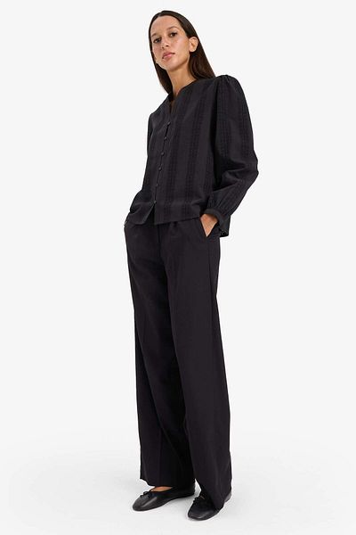 DeFacto Fitted Crew Neck Brode Long Sleeve Shirt E6531Ax25Au
