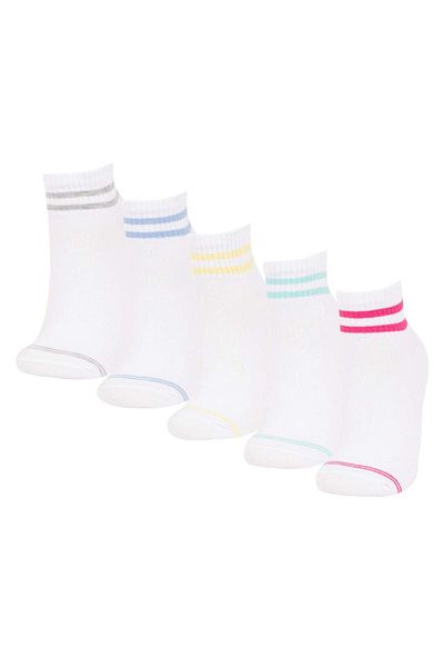 DeFacto Women's 5-Piece Cotton Booties Socks D4837Axns