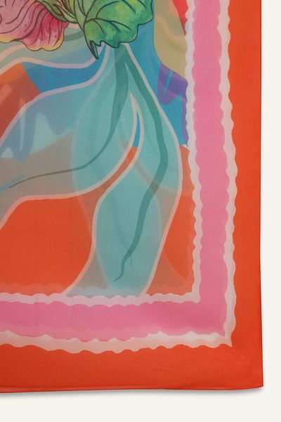 DeFacto Regular Fit Tropical Pattern Chiffon Pareo-Fall in Love E8219Ax25Hs
