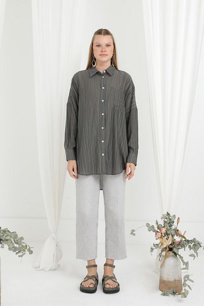 Loreen Women's Buttoned Back Roba Detailed Shirt 20645