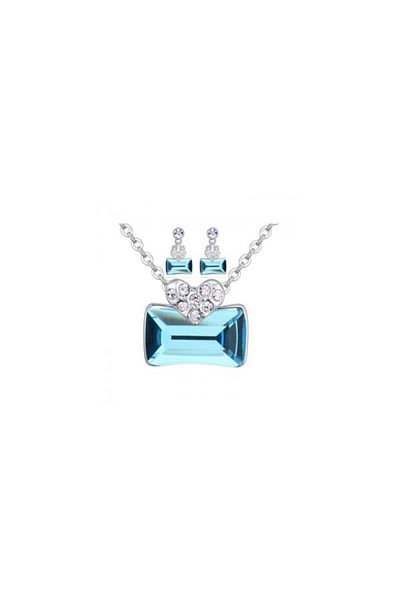 Kelan Set bijuterii Passion Lady Aquamarine – refreshing blue crystals, plated with S925 silver