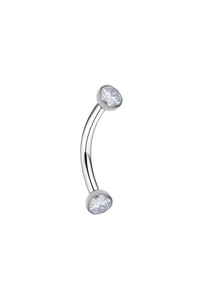 Janset F136 Titanium Eyebrow Piercing - Zircon Stone