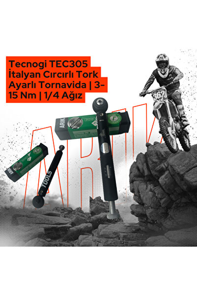 Tecnogi TEC305 İtalyan Cırcırlı Tork Ayarlı Tornavida | 3-15 Nm | 1/4 Ağız