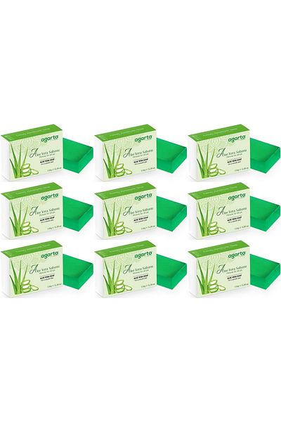 Agarta Handmade Natural Soap 150Gr Aloe Vera (Set of 9)