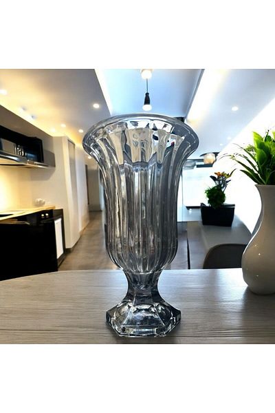 Peramari Decorative Crystal Glass Vase Smoked 22,5X14 cm