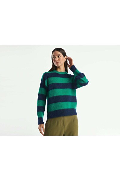 United Colors of Benetton Striped Women's Wool Pullover