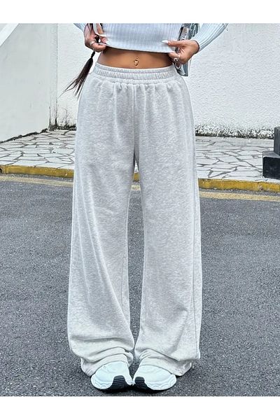 GERLAY Women's Comfortable Fit Gray Flat Leg Tracksuit Bottoms