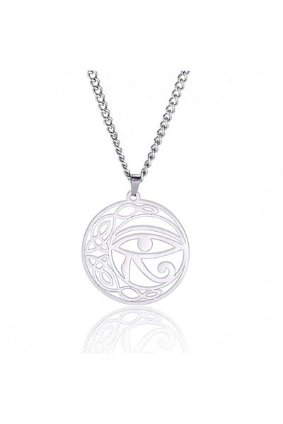Viking Eye of Horus Design Tarnish-Free & Rustproof 316L Steel Unisex Necklace