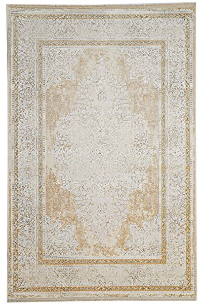 Cool Halı Naturel 1712 Kahve Yumuşak Dokulu Parlak Görünümlü Modern Halı 120x...