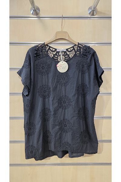 Park Moda Italian Cotton Blouse with Ruched Back