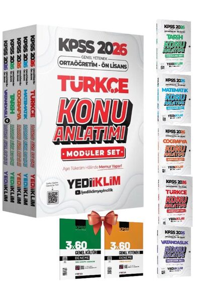 Yediiklim Yayınları 2026 KPSS Ortaöğretim Ön Lisans Genel Yetenek Genel Kültü...