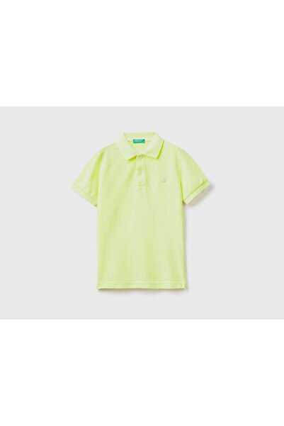 United Colors of Benetton Organic Cotton Neon Polo T-Shirt for Kids with Logo