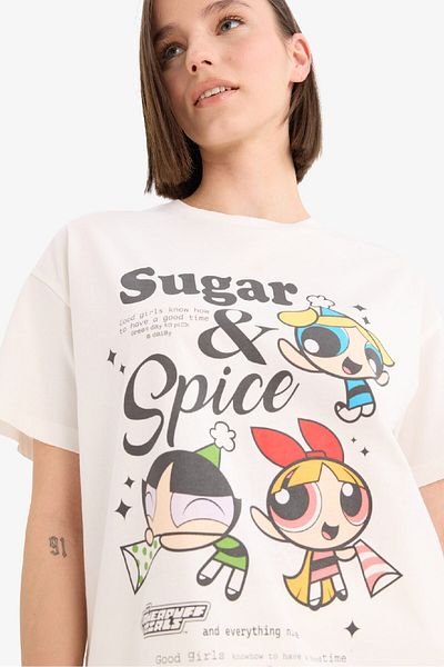 DeFacto Coool Powerpuff Girls Oversize Wide Fit Short Sleeve T-Shirt E9843Ax25Au