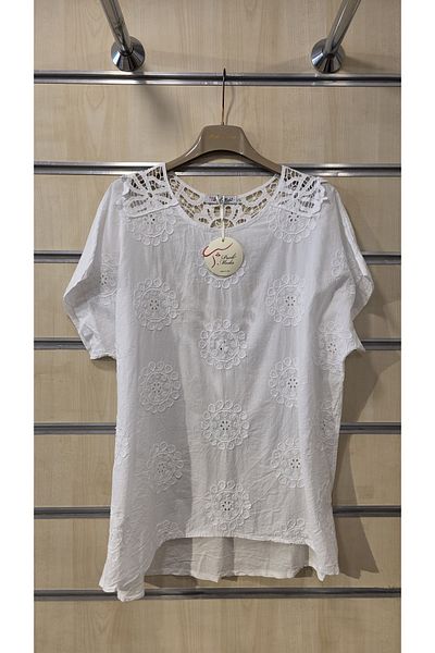 Park Moda Italian Cotton Blouse with Ruched Back