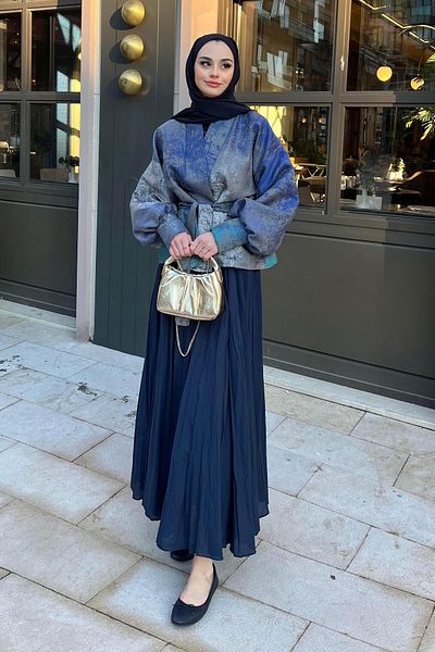 BİNAAR Kraş Skirt Navy Blue