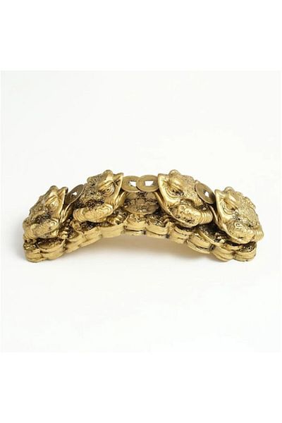 BLA BLA FOAM Statueta 4 brosute pe bani, feng shui, decorativ, simbol al bogatiei