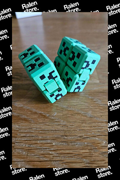 Ralen Minecraft Mini Creeper Sonsuz Küp Stres Oyuncağı Fidget | 8x4cm ( Yüksek Kalite 3D Baskı PLA )