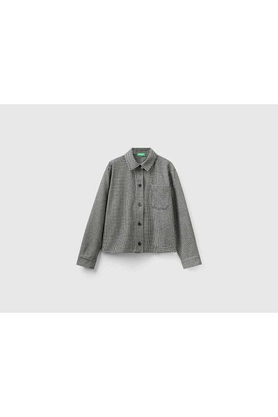 United Colors of Benetton Women's Long Sleeve Button-Up Shirt