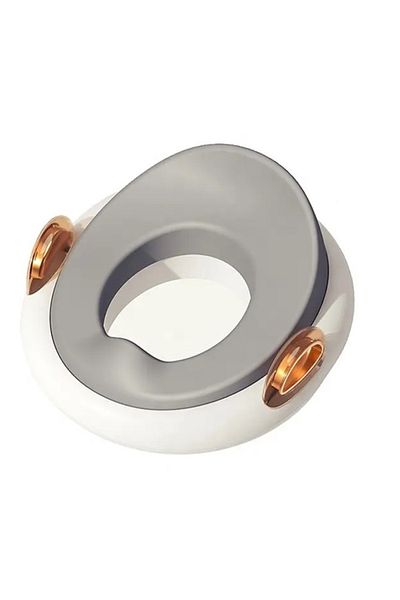 Little Mom Little Mom White children's toilet seat reducer, removable, ergonomic design with comfortable handles and ring
