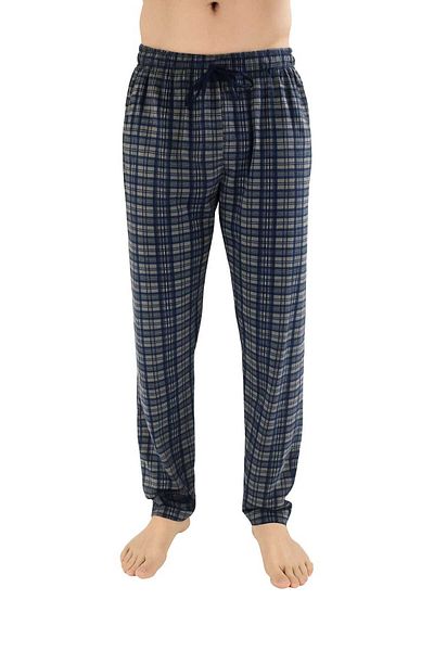 DÜVEN Men's Cotton Anthracite Plaid & Anthracite 2-Piece Single Bottom Pajamas - Seasonal Pajama Bottoms