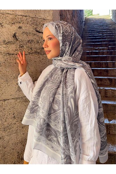 Ahsenhijab Ρομαντική σειρά από βαμβακερό μαλακό σάλι με ρετρό μοτίβο