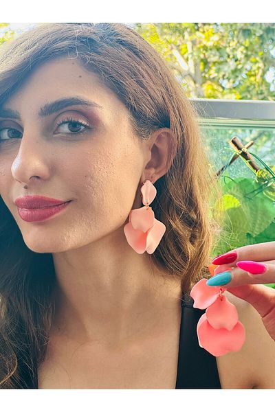 Gönülden Tasarım Leaf Design Women's Earrings 7 cm Leaf