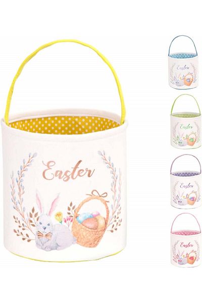 LessMo Easter Basket, cotton, multicolor, 23.3 x 24.3 cm