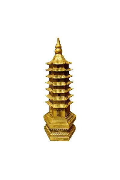 BLA BLA FOAM Seven-tiered Pagoda resin statuette, feng shui, special gift, 25 cm