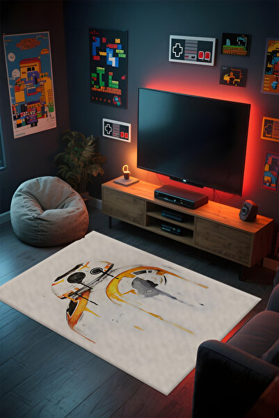 Alpacarpet Desenli Anime & Gamer Halısı Kaymaz Taban Makinede Yıkanabilir Gen...